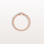 Beaded Oval Cut Lab Diamond Ring In 14K Solid Gold/Platinum - Rings