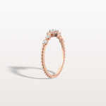 Beaded Oval Cut Lab Diamond Ring In 14K Solid Gold/Platinum - Rings