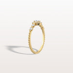 Beaded Oval Cut Lab Diamond Ring In 14K Solid Gold/Platinum - Rings