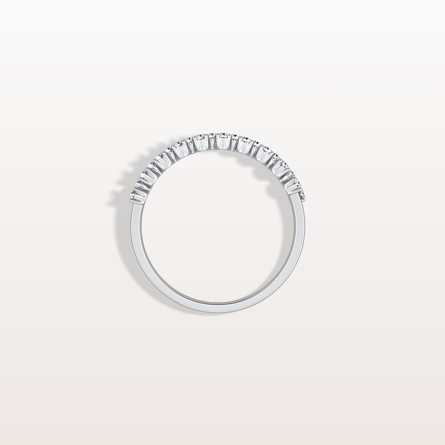 Round Cut Lab Diamond Half Eternity Band In 14K Solid Gold/Platinum - Rings