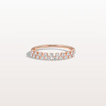 Round Cut Lab Diamond Half Eternity Band In 14K Solid Gold/Platinum - Rings