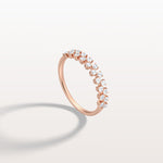 Round Cut Lab Diamond Half Eternity Band In 14K Solid Gold/Platinum - Rings