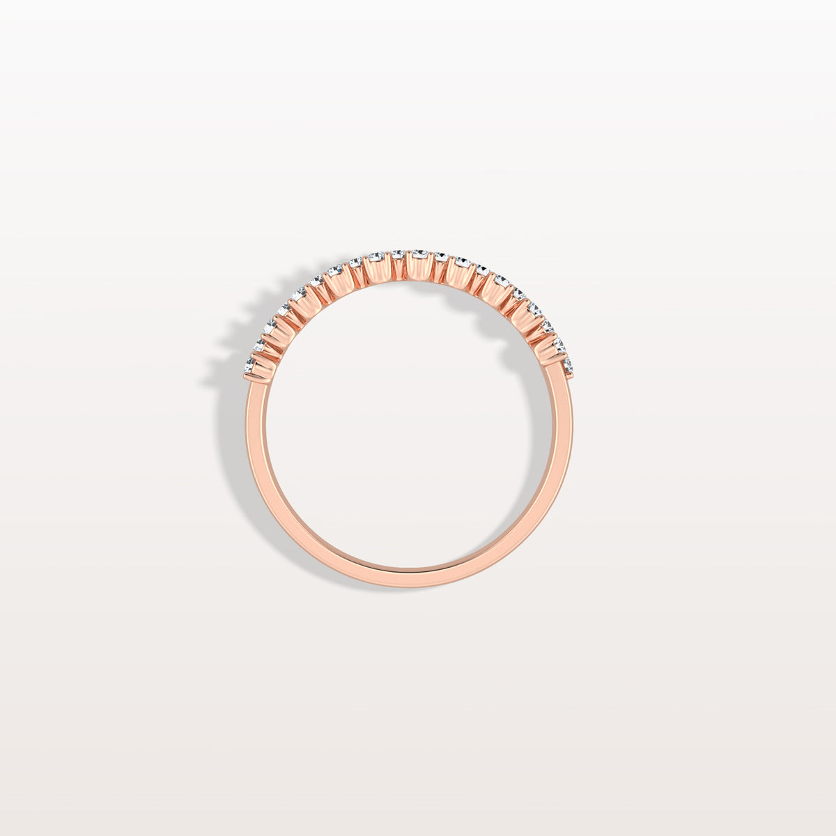 Round Cut Lab Diamond Half Eternity Band In 14K Solid Gold/Platinum - Rings