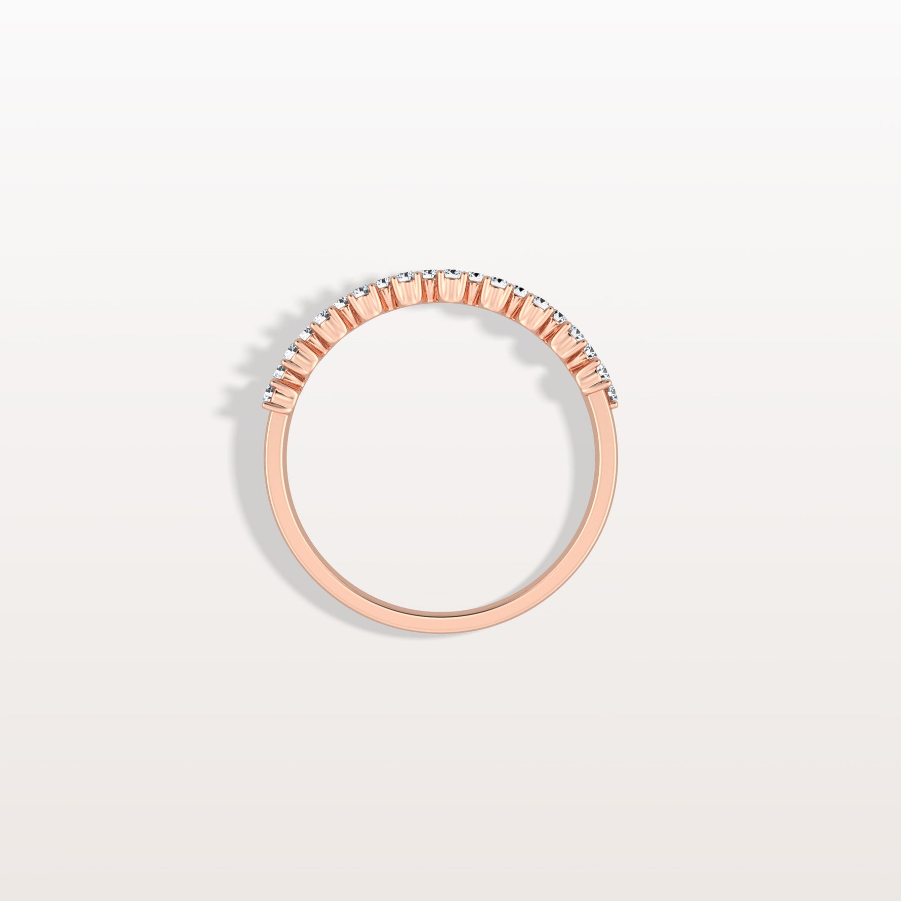Round Cut Lab Diamond Half Eternity Band In 14K Solid Gold/Platinum - Rings