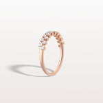 Round Cut Lab Diamond Half Eternity Band In 14K Solid Gold/Platinum - Rings
