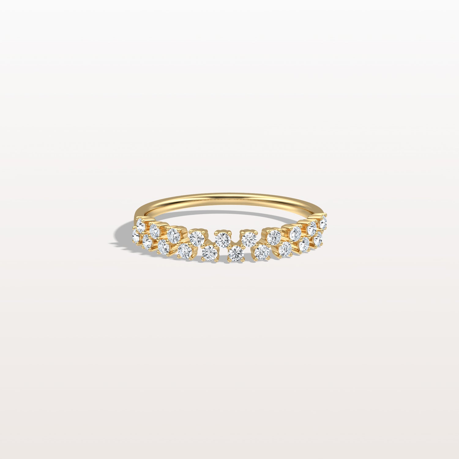 Round Cut Lab Diamond Half Eternity Band In 14K Solid Gold/Platinum - Rings