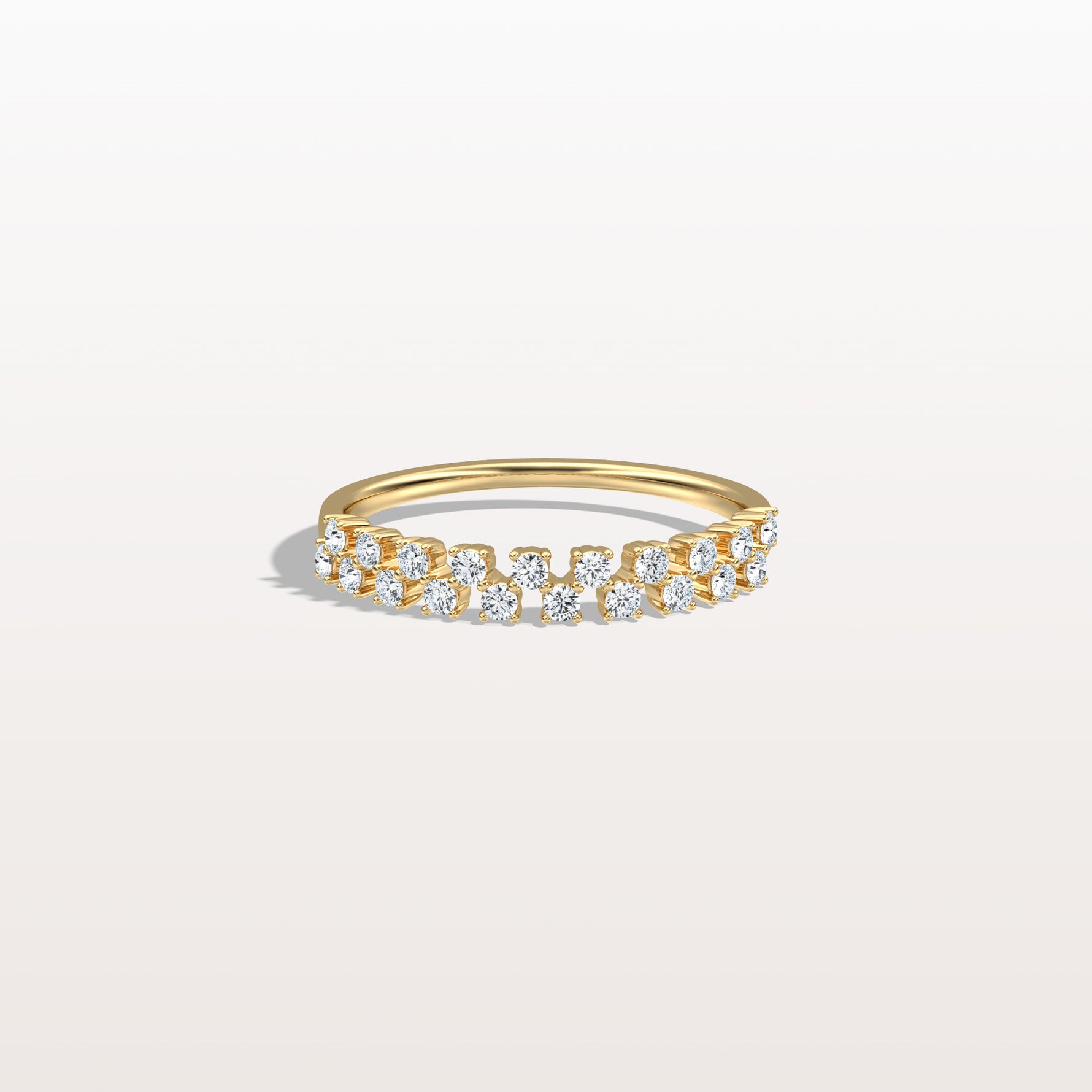 Round Cut Lab Diamond Half Eternity Band In 14K Solid Gold/Platinum - Rings