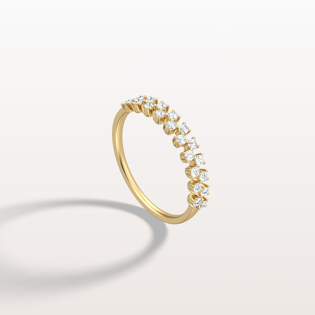 Round Cut Lab Diamond Half Eternity Band In 14K Solid Gold/Platinum - Rings