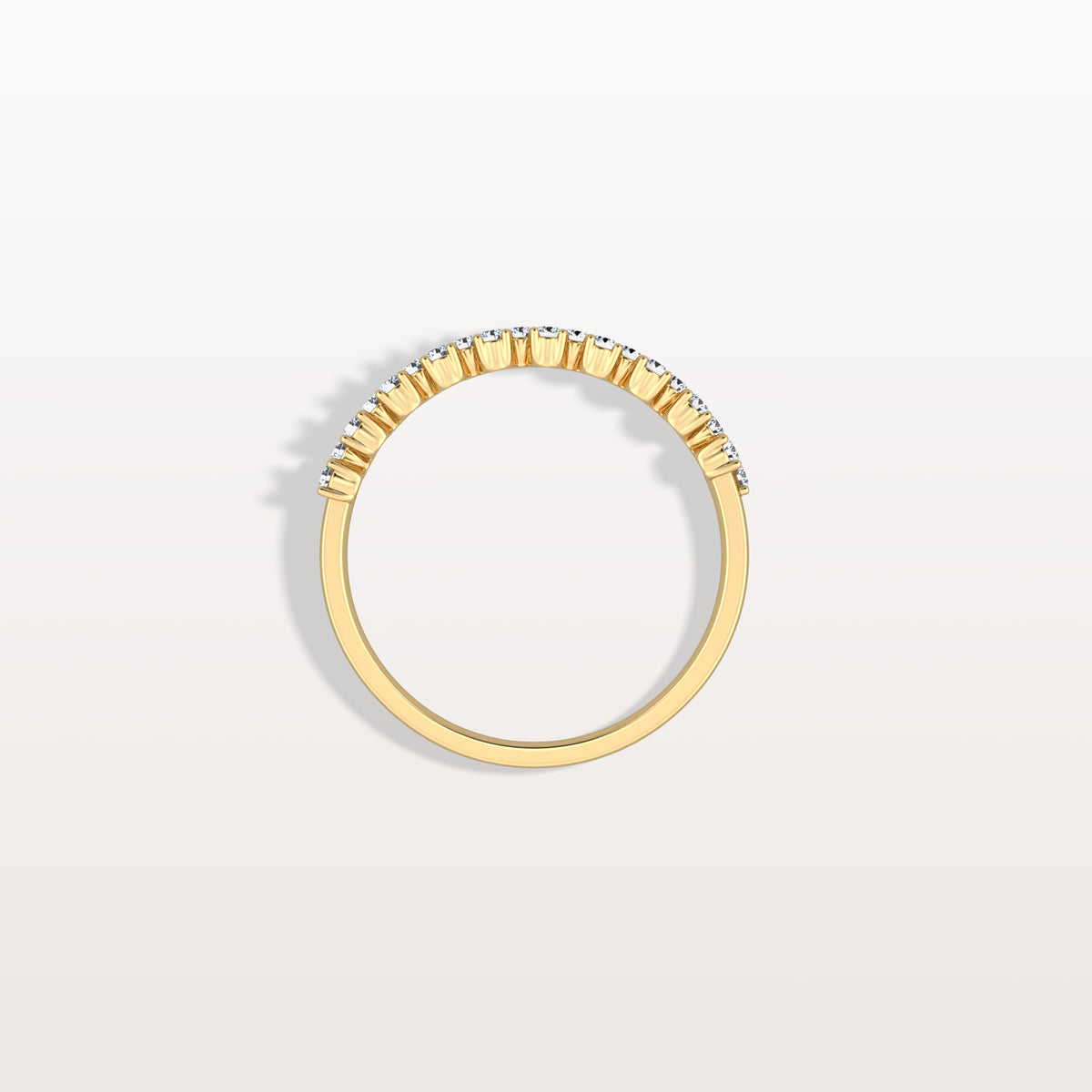 Round Cut Lab Diamond Half Eternity Band In 14K Solid Gold/Platinum - Rings