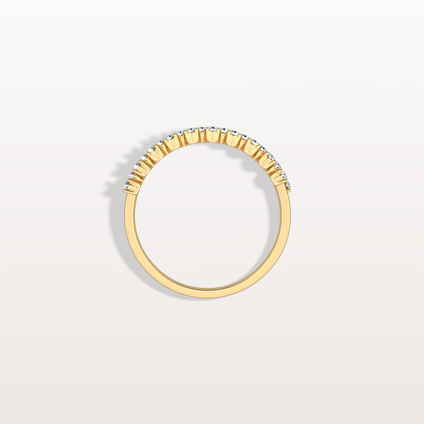 Round Cut Lab Diamond Half Eternity Band In 14K Solid Gold/Platinum - Rings