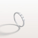 Baguette And Round Lab Diamond Half Eternity Band - Rings