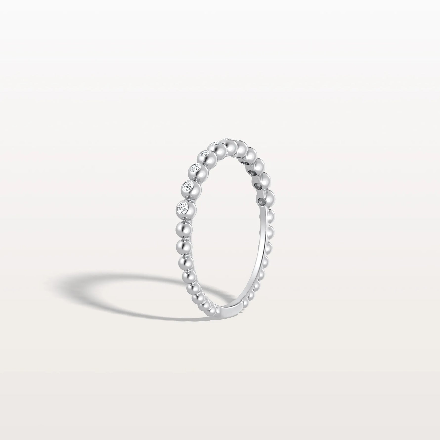 Half Eternity Lab Grown Diamond Ring In 14K Solid Gold/Platinum - Rings