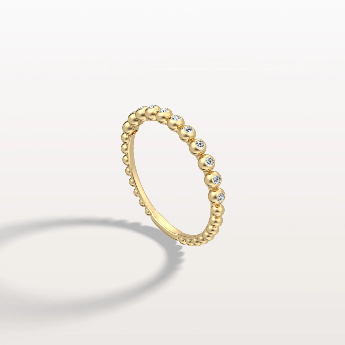 Half Eternity Lab Grown Diamond Ring In 14K Solid Gold/Platinum - Rings