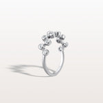 Lab Diamond Bubbles Bezel Seting Fashion Ring in 14K Solid Gold/Platinum - Rings