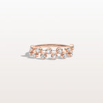 Lab Diamond Bubbles Bezel Seting Fashion Ring in 14K Solid Gold/Platinum - Rings