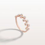 Lab Diamond Bubbles Bezel Seting Fashion Ring in 14K Solid Gold/Platinum - Rings