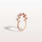 Lab Diamond Bubbles Bezel Seting Fashion Ring in 14K Solid Gold/Platinum - Rings