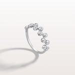 Lab Diamond Bubbles Bezel Seting Fashion Ring in 14K Solid Gold/Platinum - Rings