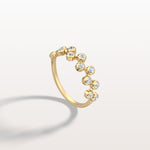 Lab Diamond Bubbles Bezel Seting Fashion Ring in 14K Solid Gold/Platinum - Rings