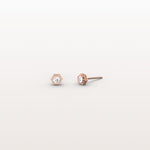Bezel Set Lab Grown Diamond Studs in 14K Solid Gold - Earrings
