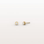 Bezel Set Lab Grown Diamond Studs in 14K Solid Gold - Earrings