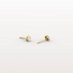 Bezel Set Lab Grown Diamond Studs in 14K Solid Gold - Earrings