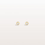 Bezel Set Lab Grown Diamond Studs in 14K Solid Gold - Earrings