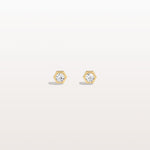 Lab Grown Diamond Hexagon Studs in 14K Solid Gold/Platinum - Earrings