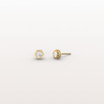 Lab Grown Diamond Hexagon Studs in 14K Solid Gold/Platinum - Earrings