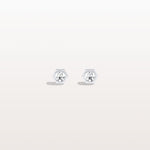 Hexagon Bezel Lab Grown Diamond Stud Earrings in 14K Yellow Gold - Earrings