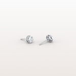 Hexagon Bezel Lab Grown Diamond Stud Earrings in 14K Yellow Gold - Earrings