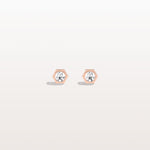 Hexagon Bezel Lab Grown Diamond Stud Earrings in 14K Yellow Gold - Earrings