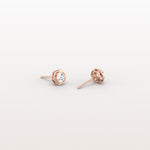 Hexagon Bezel Lab Grown Diamond Stud Earrings in 14K Yellow Gold - Earrings