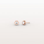 Hexagon Bezel Lab Grown Diamond Stud Earrings in 14K Yellow Gold - Earrings