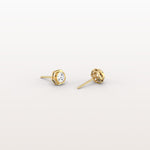 Hexagon Bezel Lab Grown Diamond Stud Earrings in 14K Yellow Gold - Earrings