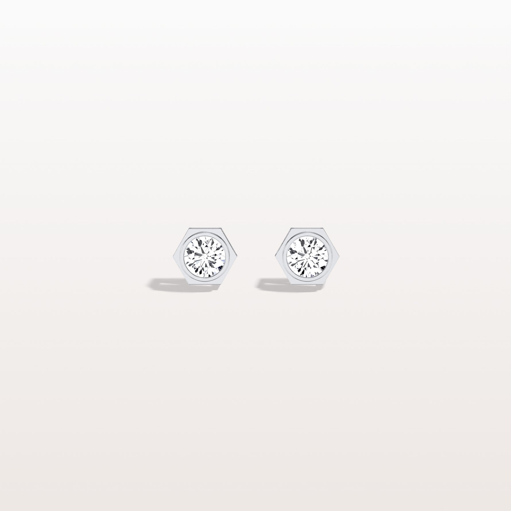 Bezel Lab Created Diamond 1CTW Stud Earrings in 14K Solid Gold - Earrings