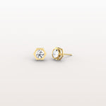 Bezel Lab Created Diamond 1CTW Stud Earrings in 14K Solid Gold - Earrings