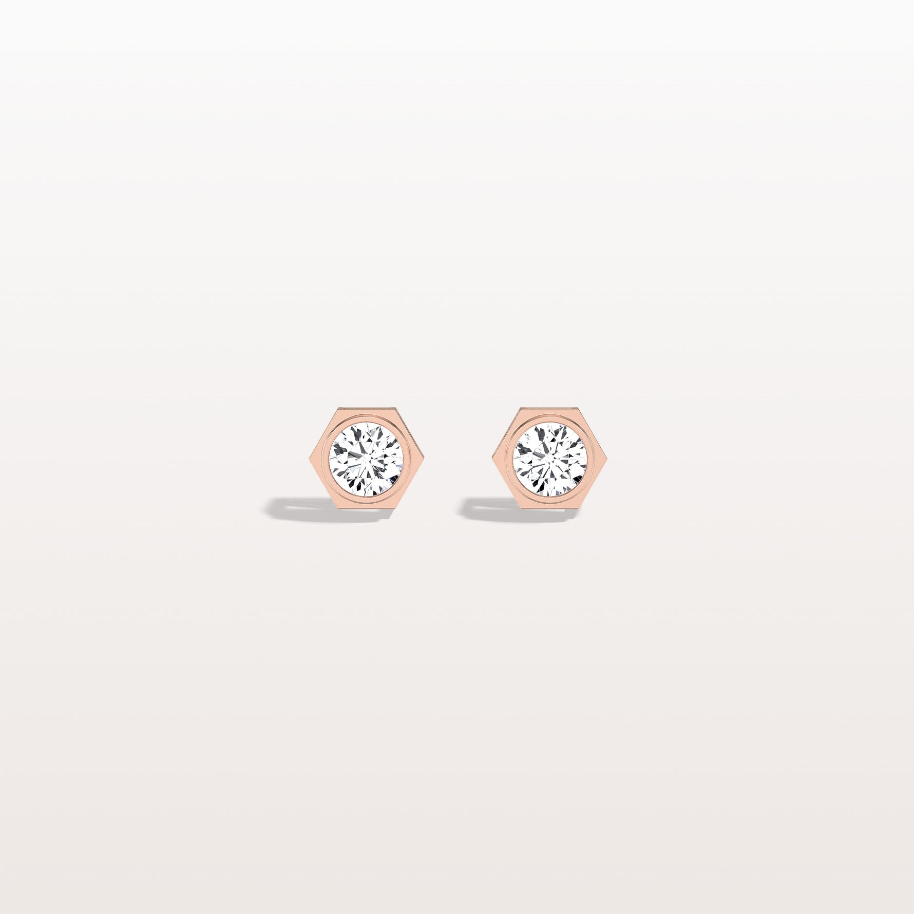 Bezel Lab Created Diamond 1CTW Stud Earrings in 14K Solid Gold - Earrings