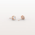Bezel Lab Created Diamond 1CTW Stud Earrings in 14K Solid Gold - Earrings