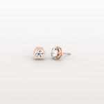 Bezel Lab Created Diamond 1CTW Stud Earrings in 14K Solid Gold - Earrings