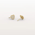 Heart - Shaped Lab Created Diamond Studs in 14K Solid Gold - Earrings