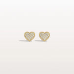Heart - Shaped Lab Created Diamond Studs in 14K Solid Gold - Earrings