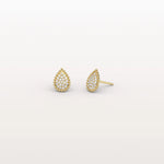 Beaded Teardrop Lab Grown Diamond Earrings in 14K White Gold - Earrings