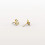 Beaded Teardrop Lab Grown Diamond Earrings in 14K White Gold - Earrings