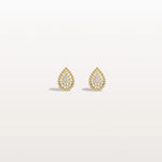 Beaded Teardrop Lab Grown Diamond Earrings in 14K White Gold - Earrings