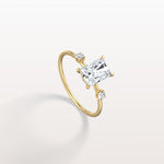 1CT Radiant Cut Lab Grown Diamond Three Stones Engagment Ring - Rings