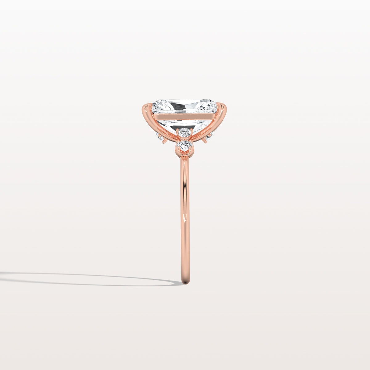 3CT Radiant Cut Lab Grown Diamond Three Stones Engagment Ring - Rings