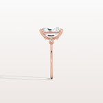 3CT Radiant Cut Lab Grown Diamond Three Stones Engagment Ring - Rings
