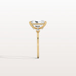 3CT Radiant Cut Lab Grown Diamond Three Stones Engagment Ring - Rings