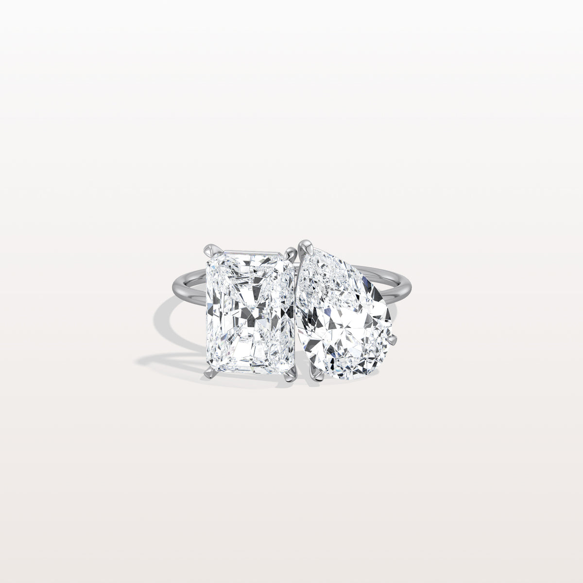 6CTW Lab Grown Diamond Toi Et Moi Engagement Ring In 14K Solid Gold/Platinum - Rings